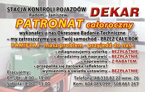 MECHANIKA POJAZDOWA STACJA KONTROLI POJAZDÓW REGENERACJA WTRYSKIWACZY